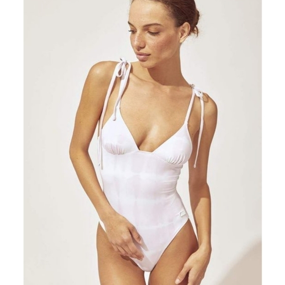 New Solid & Striped The Olympia Ballet Barbie Pink Tie Dye Swimsuit NWT Medium - Picture 7 of 16